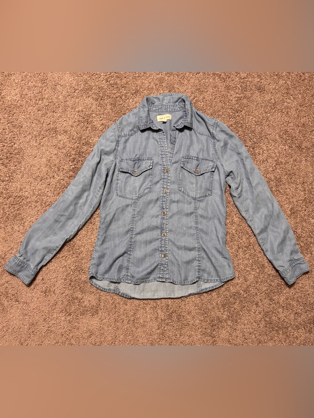 cloth & stone Light Blue Denim Button-Down Shirt